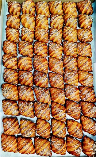 Croissant plain mini with white sesame on top 